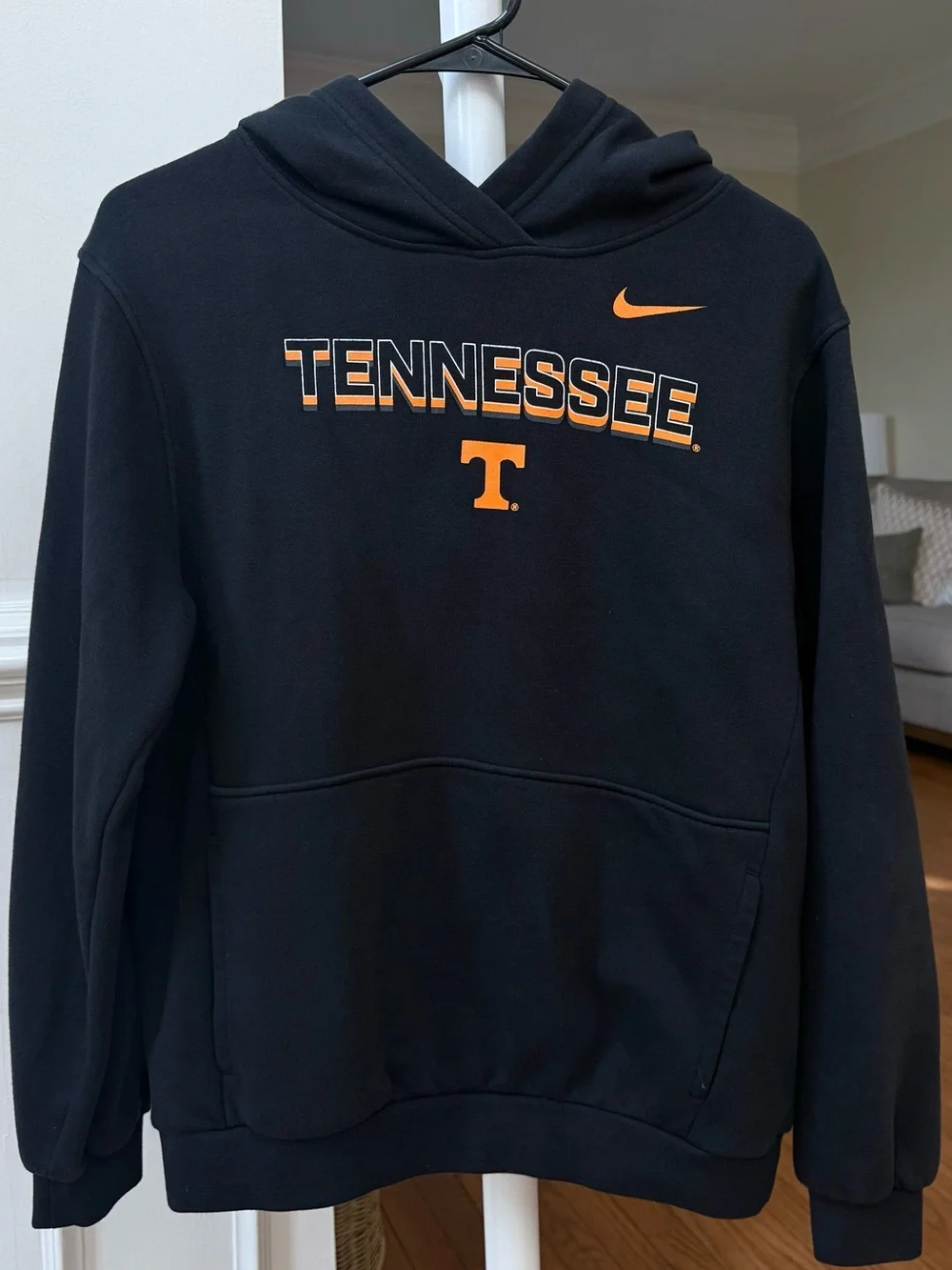 Nike Tennessee Black Hoodie with Orange Logo - Youth XL
